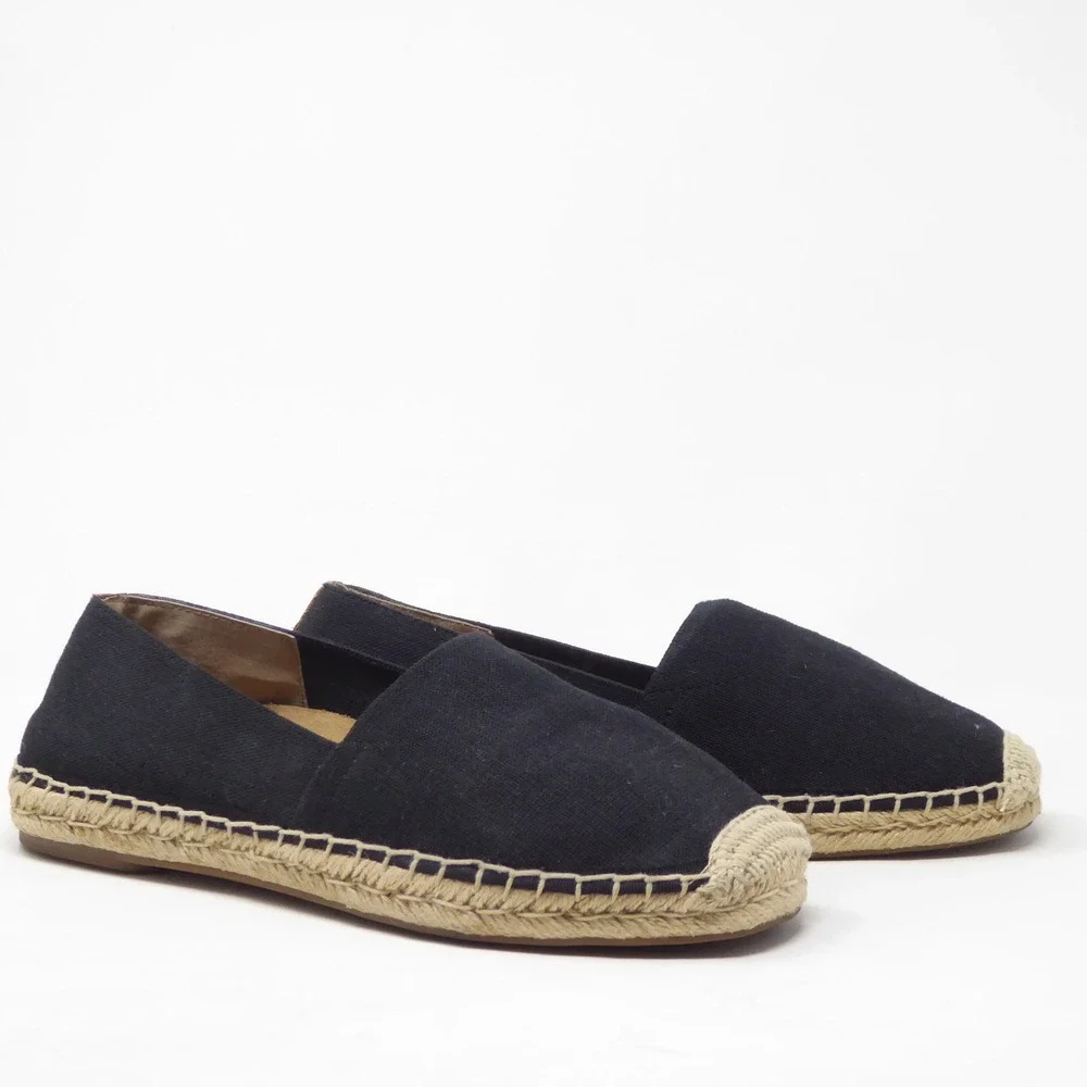 Vionic Women Espadrille Flats Black Valeri Canvas Slip On Shoes 8